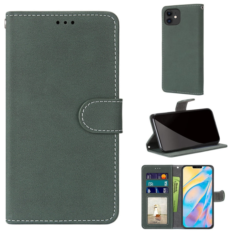 For iPhone 13 mini Retro Frosted Horizontal Flip PU Leather Case with Holder & Card Slots & Wallet & Photo Frame