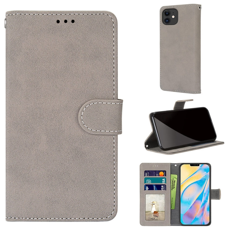 For iPhone 13 mini Retro Frosted Horizontal Flip PU Leather Case with Holder & Card Slots & Wallet & Photo Frame