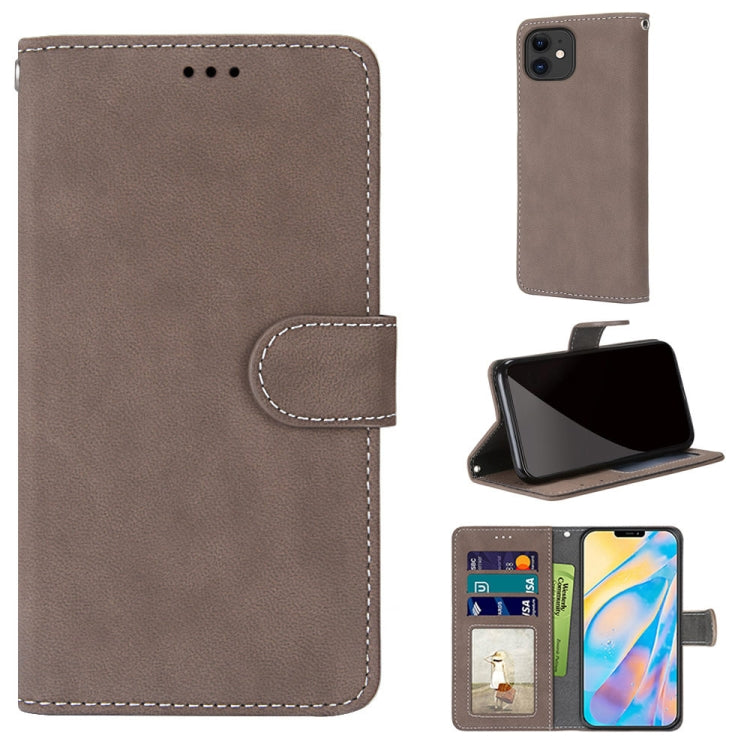 For iPhone 13 Retro Frosted Horizontal Flip PU Leather Case with Holder & Card Slots & Wallet & Photo Frame