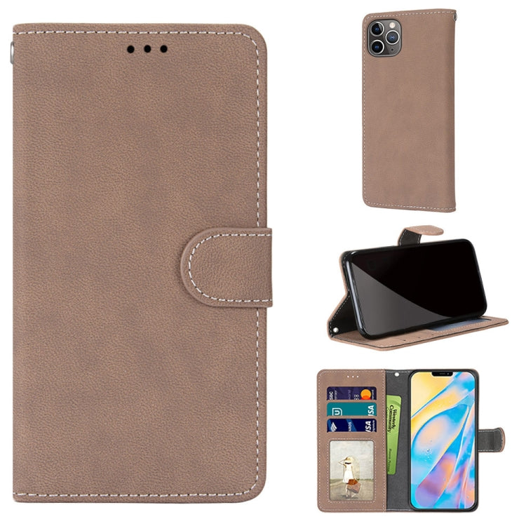 For iPhone 13 Pro Max Retro Frosted Horizontal Flip PU Leather Case with Holder & Card Slots & Wallet & Photo Frame