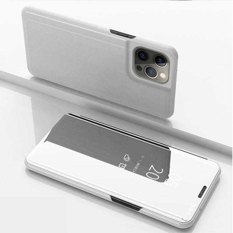 For iPhone 13 Pro Plated Mirror Horizontal Flip Leather Case with Holder