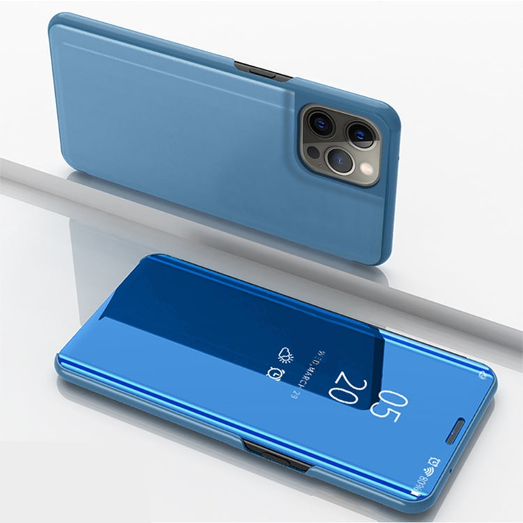 For iPhone 13 Pro Plated Mirror Horizontal Flip Leather Case with Holder