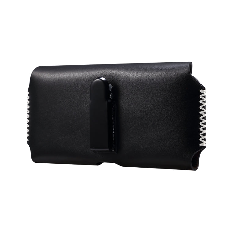 Fashion Leather Mobile Phone Leather Case Waist Bag For 5.5-6.5 inch Phones(Black)