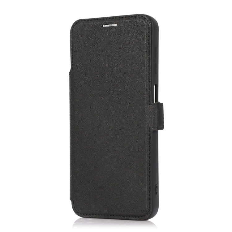 Push Window Double Buckle PU + Silicone Horizontal Flip Leather Case with Holder & Card Slot For Samsung Galaxy A12