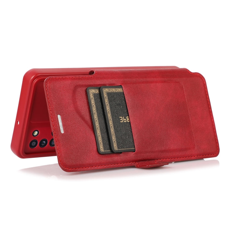 Push Window Double Buckle PU + Silicone Horizontal Flip Leather Case with Holder & Card Slot For Samsung Galaxy A31