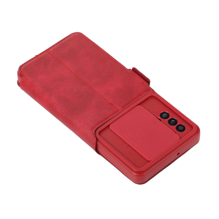Push Window Double Buckle PU + Silicone Horizontal Flip Leather Case with Holder & Card Slot For Samsung Galaxy A31