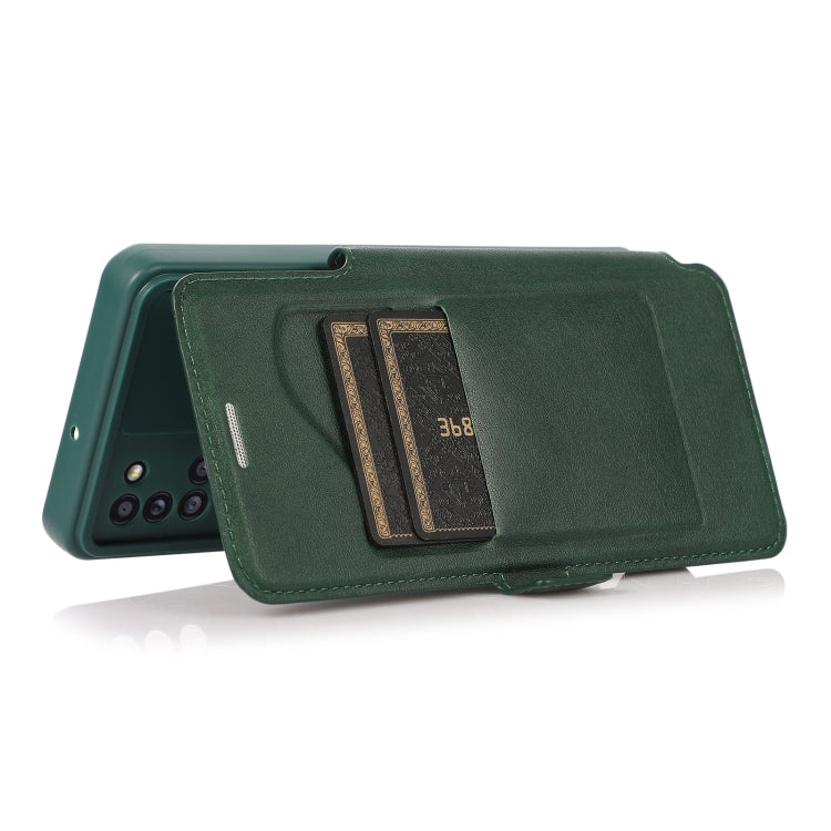 Push Window Double Buckle PU + Silicone Horizontal Flip Leather Case with Holder & Card Slot For Samsung Galaxy A31