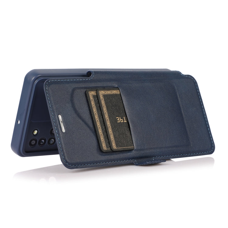 Push Window Double Buckle PU + Silicone Horizontal Flip Leather Case with Holder & Card Slot For Samsung Galaxy A31
