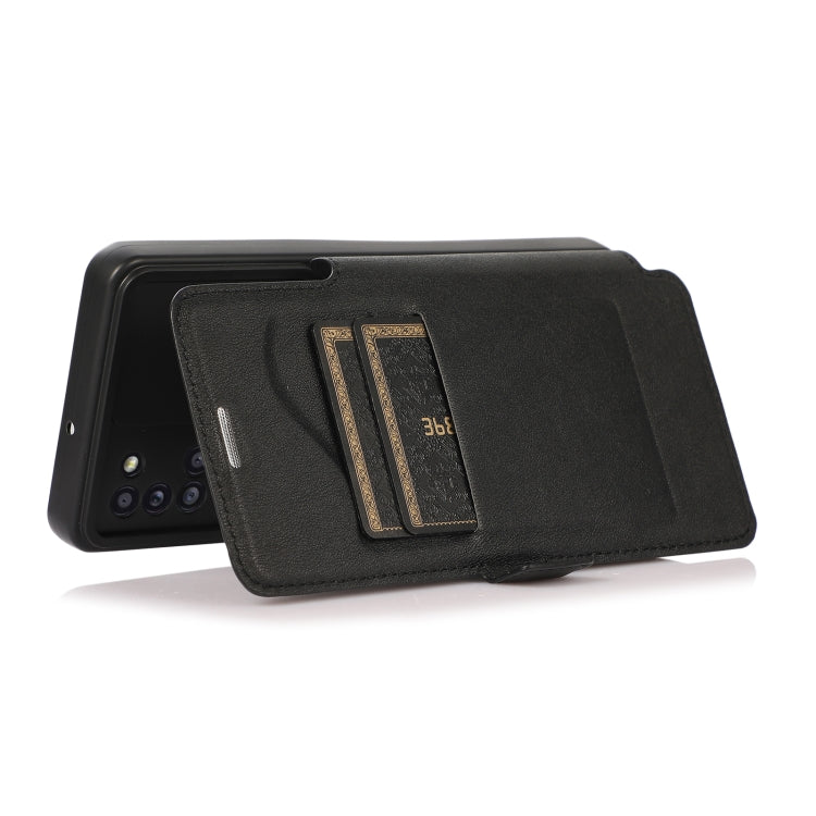 Push Window Double Buckle PU + Silicone Horizontal Flip Leather Case with Holder & Card Slot For Samsung Galaxy A31