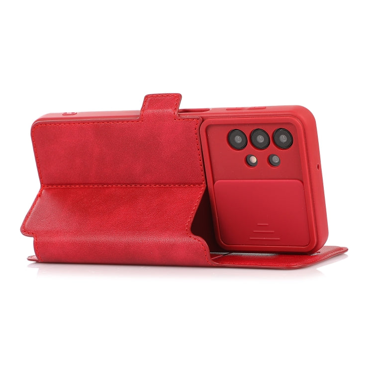 Push Window Double Buckle PU + Silicone Horizontal Flip Leather Case with Holder & Card Slot For Samsung Galaxy A32