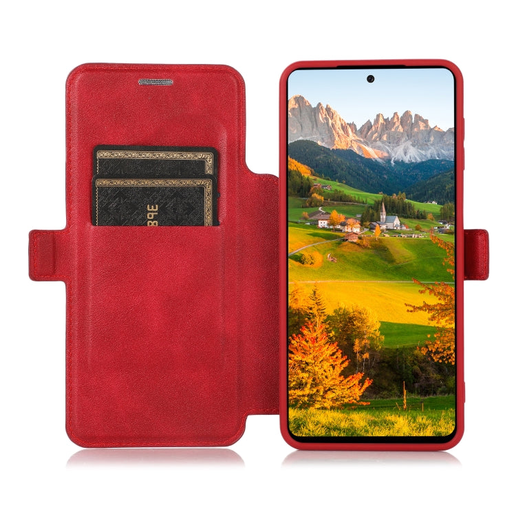 Push Window Double Buckle PU + Silicone Horizontal Flip Leather Case with Holder & Card Slot For Samsung Galaxy A32