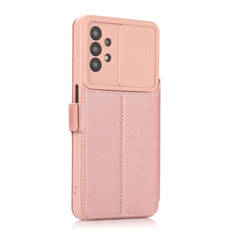 Push Window Double Buckle PU + Silicone Horizontal Flip Leather Case with Holder & Card Slot For Samsung Galaxy A32