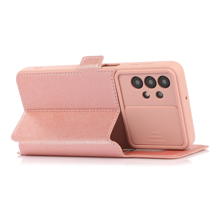 Push Window Double Buckle PU + Silicone Horizontal Flip Leather Case with Holder & Card Slot For Samsung Galaxy A32