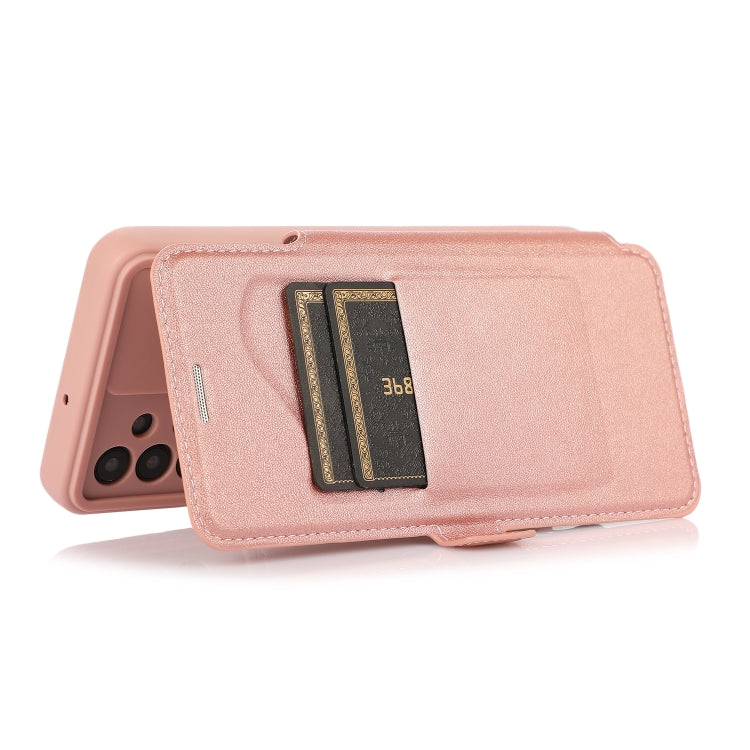 Push Window Double Buckle PU + Silicone Horizontal Flip Leather Case with Holder & Card Slot For Samsung Galaxy A32