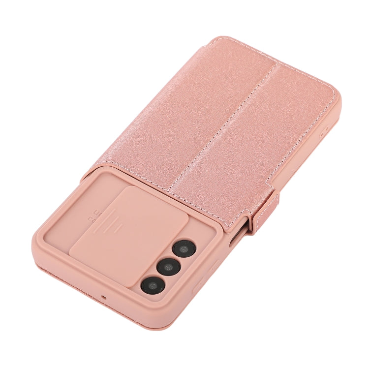Push Window Double Buckle PU + Silicone Horizontal Flip Leather Case with Holder & Card Slot For Samsung Galaxy A32