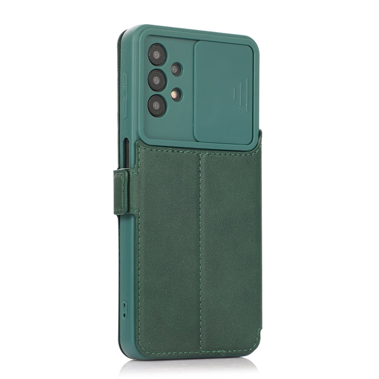 Push Window Double Buckle PU + Silicone Horizontal Flip Leather Case with Holder & Card Slot For Samsung Galaxy A32