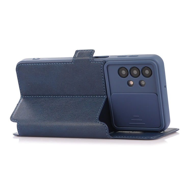 Push Window Double Buckle PU + Silicone Horizontal Flip Leather Case with Holder & Card Slot For Samsung Galaxy A32