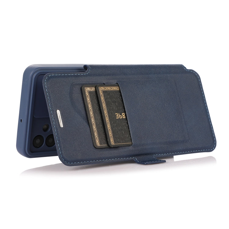 Push Window Double Buckle PU + Silicone Horizontal Flip Leather Case with Holder & Card Slot For Samsung Galaxy A32