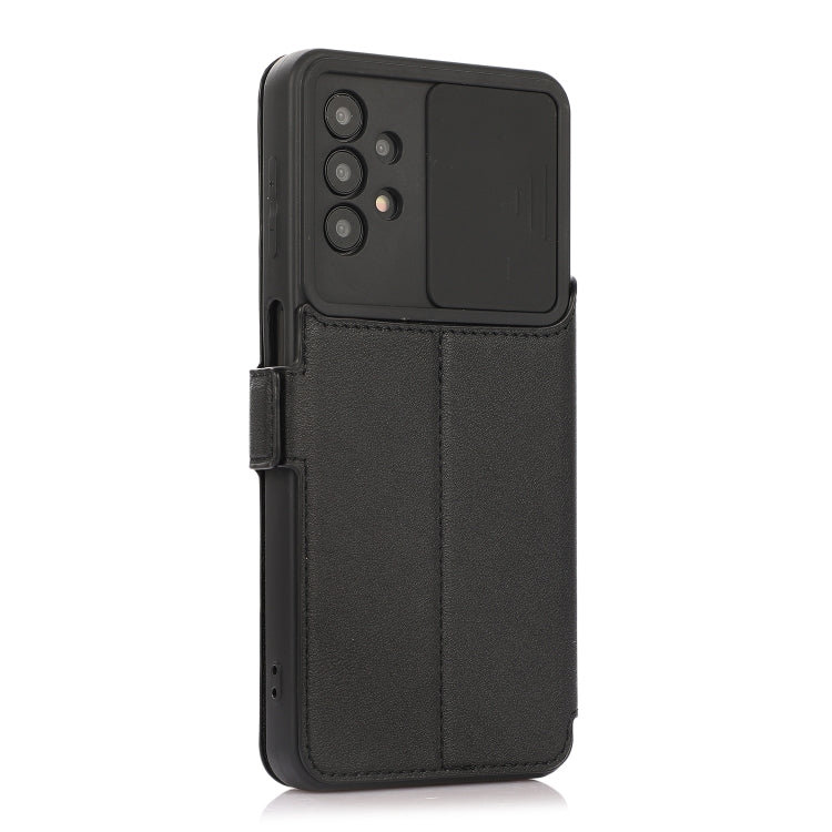 Push Window Double Buckle PU + Silicone Horizontal Flip Leather Case with Holder & Card Slot For Samsung Galaxy A32