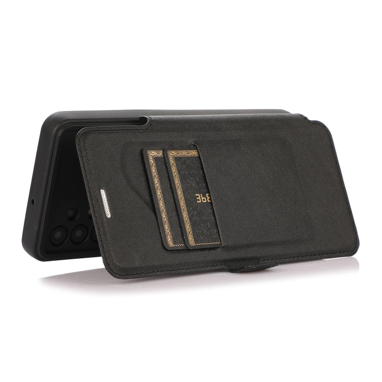 Push Window Double Buckle PU + Silicone Horizontal Flip Leather Case with Holder & Card Slot For Samsung Galaxy A32