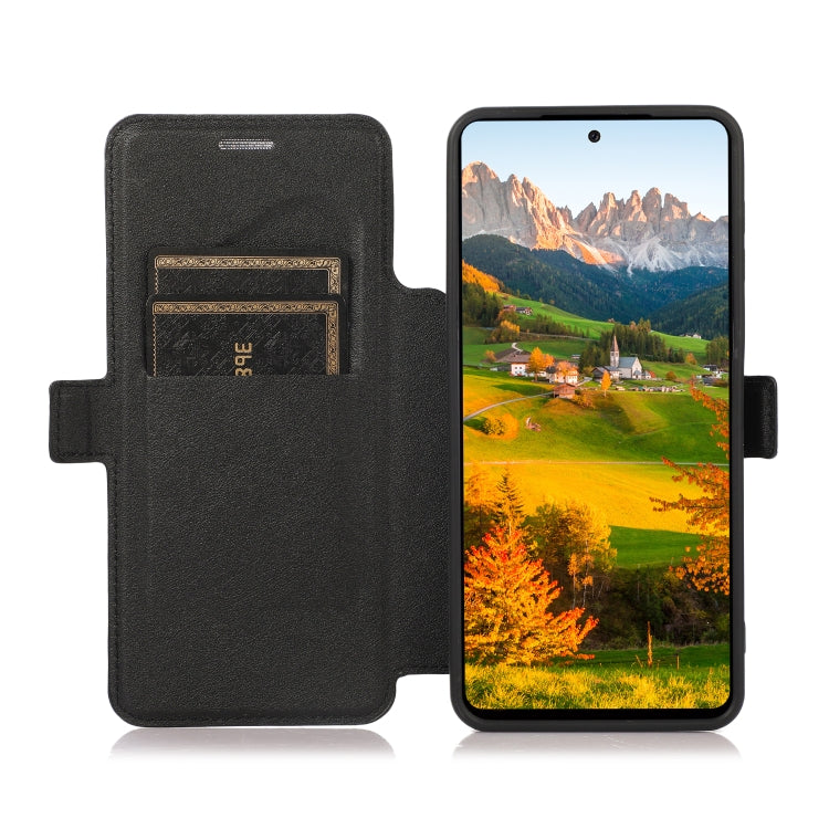 Push Window Double Buckle PU + Silicone Horizontal Flip Leather Case with Holder & Card Slot For Samsung Galaxy A32