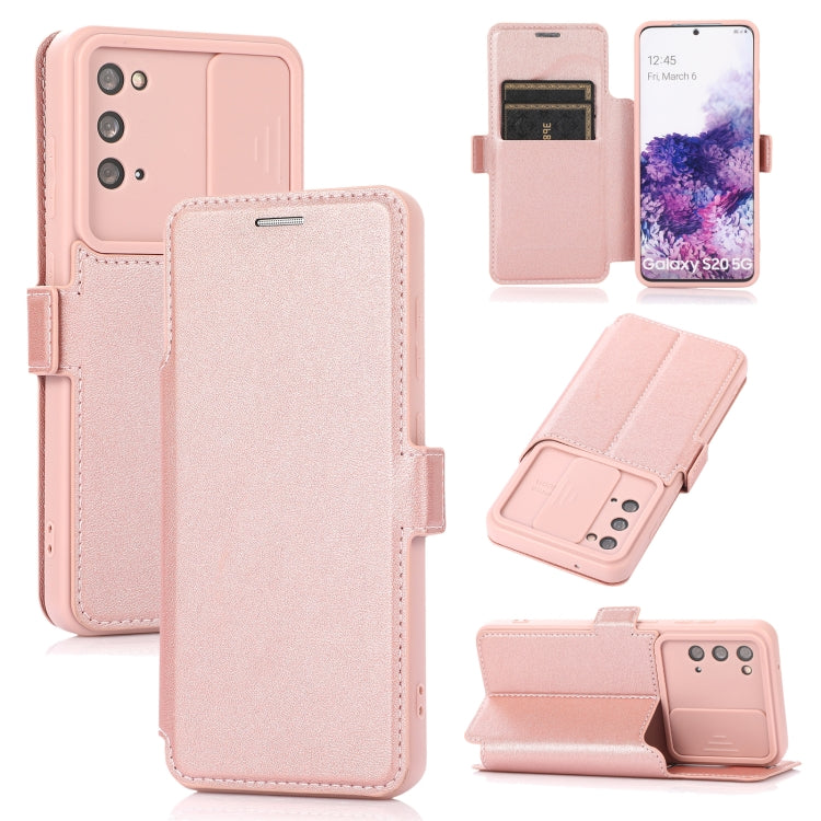 Push Window Double Buckle PU + Silicone Horizontal Flip Leather Case with Holder & Card Slot For Samsung Galaxy S20 5G