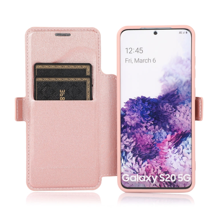 Push Window Double Buckle PU + Silicone Horizontal Flip Leather Case with Holder & Card Slot For Samsung Galaxy S20 5G