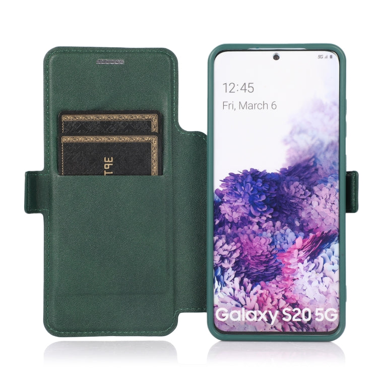 Push Window Double Buckle PU + Silicone Horizontal Flip Leather Case with Holder & Card Slot For Samsung Galaxy S20 5G
