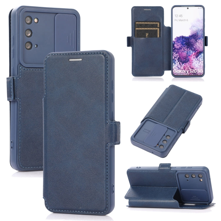 Push Window Double Buckle PU + Silicone Horizontal Flip Leather Case with Holder & Card Slot For Samsung Galaxy S20 5G