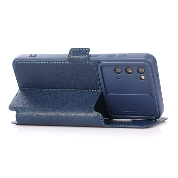 Push Window Double Buckle PU + Silicone Horizontal Flip Leather Case with Holder & Card Slot For Samsung Galaxy S20 5G