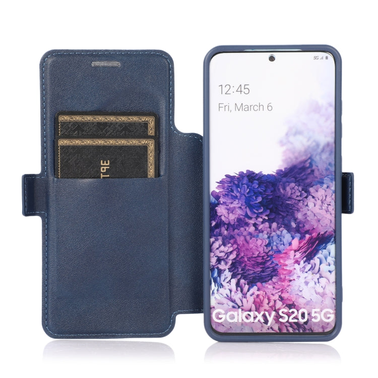 Push Window Double Buckle PU + Silicone Horizontal Flip Leather Case with Holder & Card Slot For Samsung Galaxy S20 5G