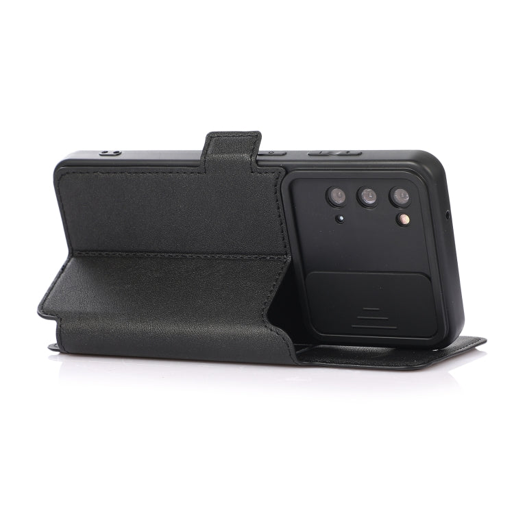 Push Window Double Buckle PU + Silicone Horizontal Flip Leather Case with Holder & Card Slot For Samsung Galaxy S20 5G