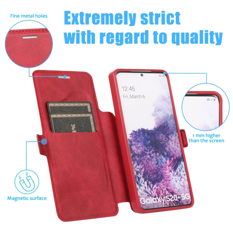 Push Window Double Buckle PU + Silicone Horizontal Flip Leather Case with Holder & Card Slot For Samsung Galaxy S20+ 5G