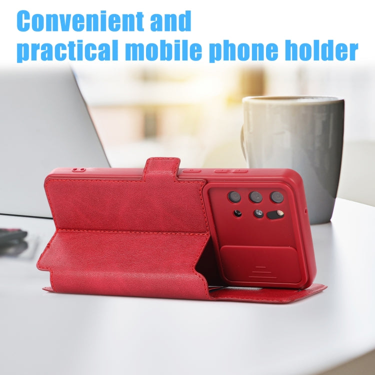 Push Window Double Buckle PU + Silicone Horizontal Flip Leather Case with Holder & Card Slot For Samsung Galaxy S20+ 5G