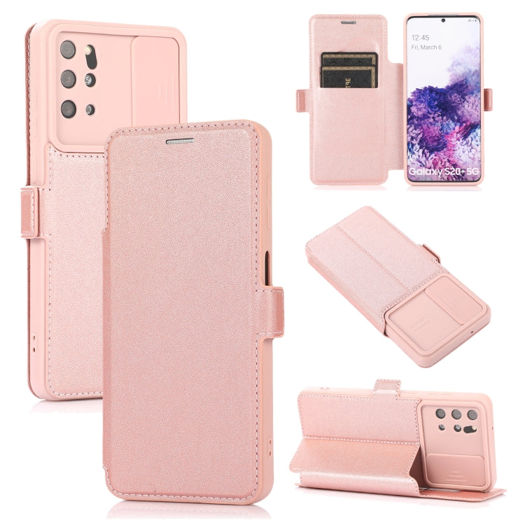 Push Window Double Buckle PU + Silicone Horizontal Flip Leather Case with Holder & Card Slot For Samsung Galaxy S20+ 5G