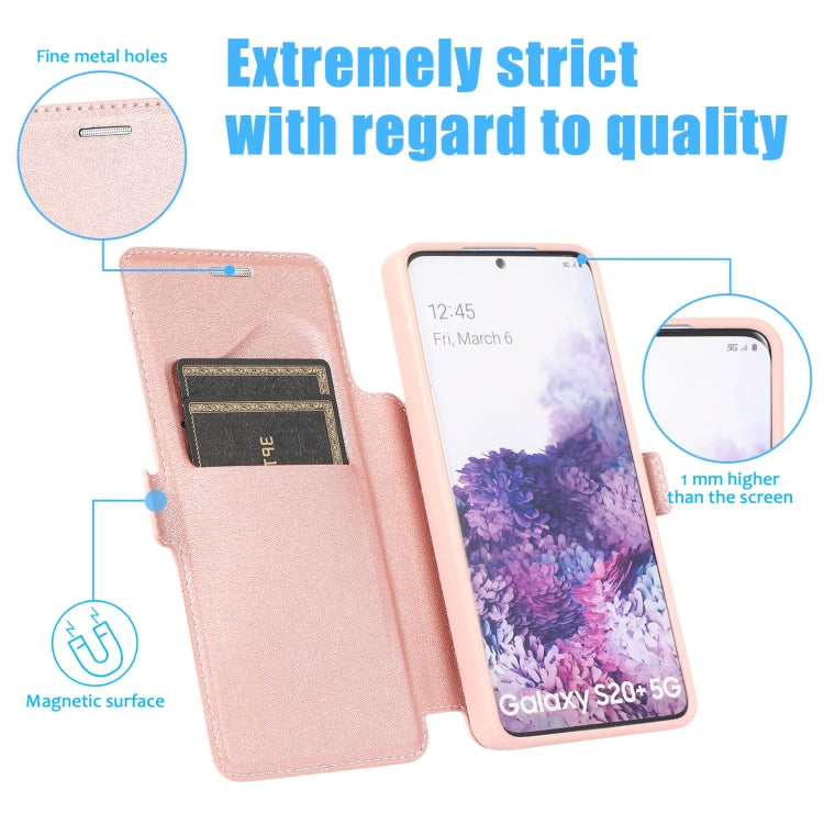 Push Window Double Buckle PU + Silicone Horizontal Flip Leather Case with Holder & Card Slot For Samsung Galaxy S20+ 5G