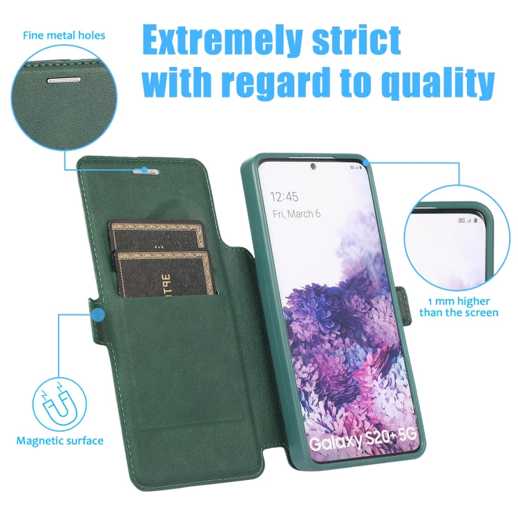 Push Window Double Buckle PU + Silicone Horizontal Flip Leather Case with Holder & Card Slot For Samsung Galaxy S20+ 5G