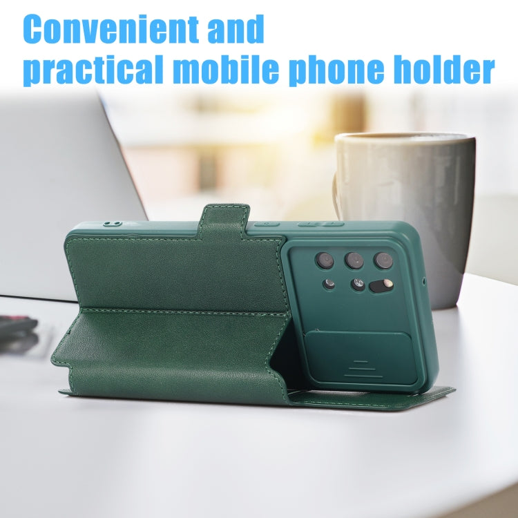 Push Window Double Buckle PU + Silicone Horizontal Flip Leather Case with Holder & Card Slot For Samsung Galaxy S20+ 5G