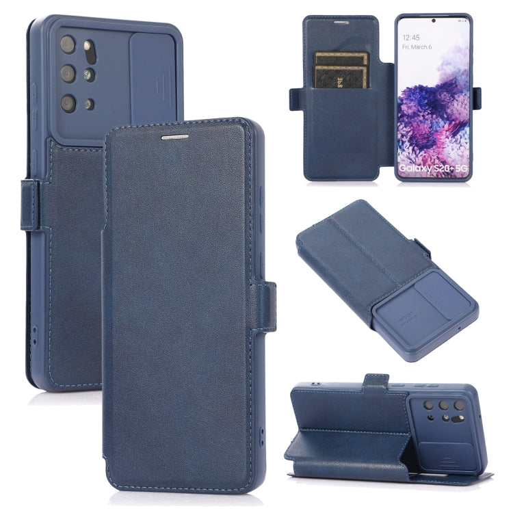 Push Window Double Buckle PU + Silicone Horizontal Flip Leather Case with Holder & Card Slot For Samsung Galaxy S20+ 5G
