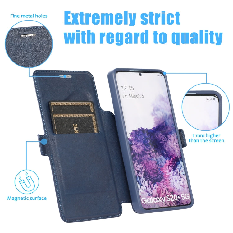 Push Window Double Buckle PU + Silicone Horizontal Flip Leather Case with Holder & Card Slot For Samsung Galaxy S20+ 5G