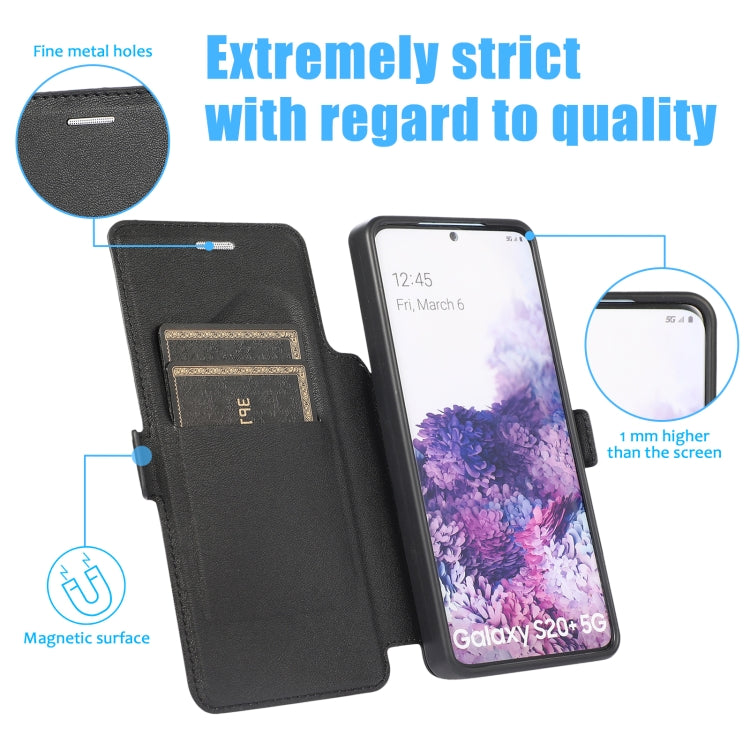 Push Window Double Buckle PU + Silicone Horizontal Flip Leather Case with Holder & Card Slot For Samsung Galaxy S20+ 5G