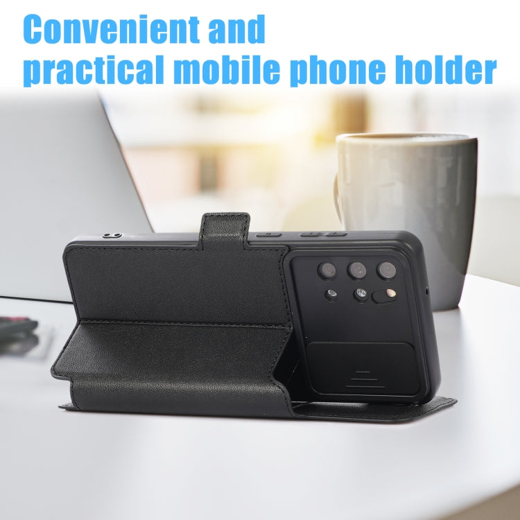 Push Window Double Buckle PU + Silicone Horizontal Flip Leather Case with Holder & Card Slot For Samsung Galaxy S20+ 5G