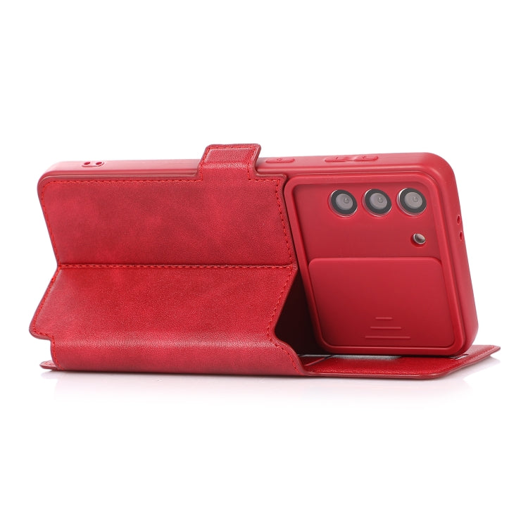 Push Window Double Buckle PU + Silicone Horizontal Flip Leather Case with Holder & Card Slot For Samsung Galaxy S21 5G