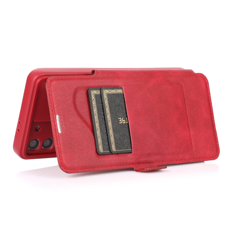 Push Window Double Buckle PU + Silicone Horizontal Flip Leather Case with Holder & Card Slot For Samsung Galaxy S21 5G