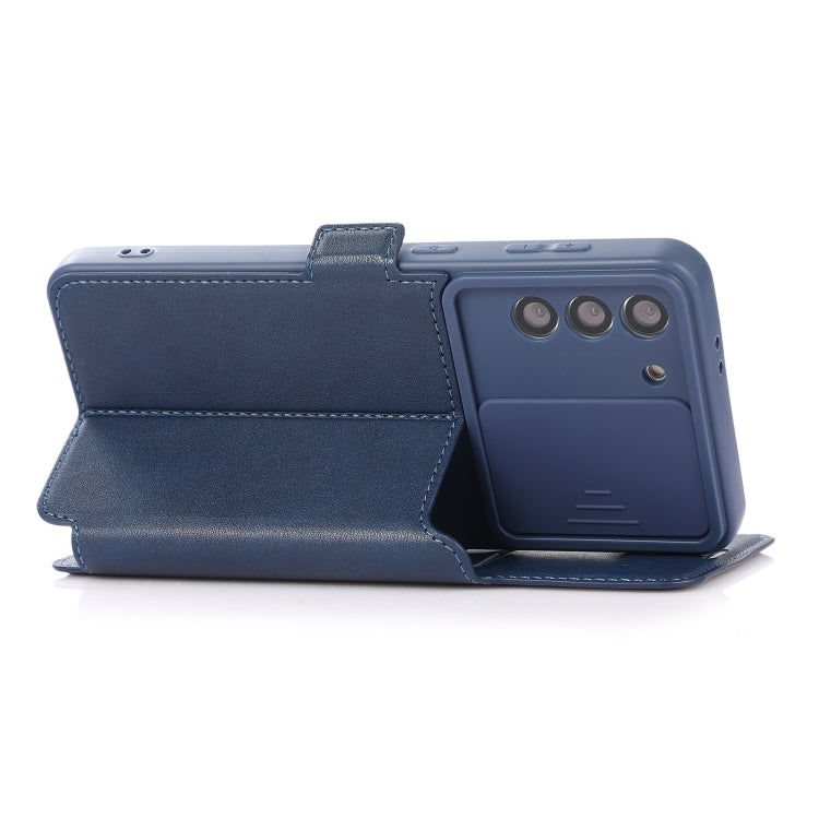 Push Window Double Buckle PU + Silicone Horizontal Flip Leather Case with Holder & Card Slot For Samsung Galaxy S21 5G