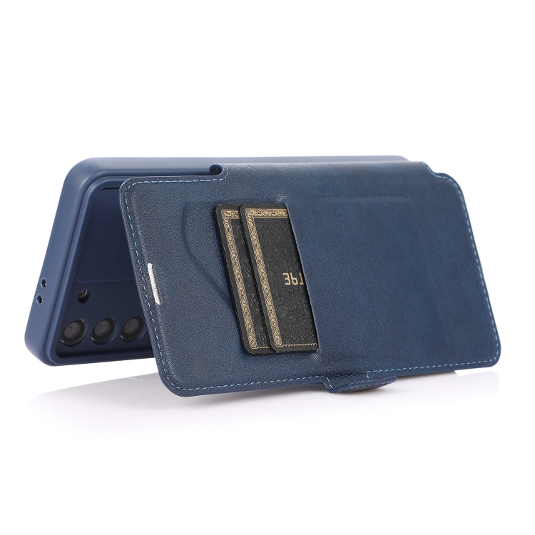 Push Window Double Buckle PU + Silicone Horizontal Flip Leather Case with Holder & Card Slot For Samsung Galaxy S21 5G