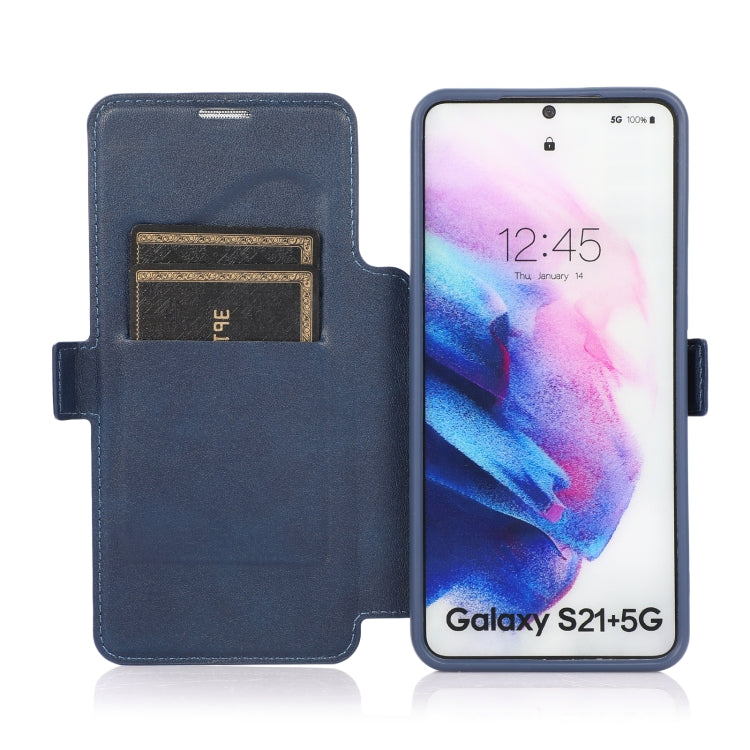 Push Window Double Buckle PU + Silicone Horizontal Flip Leather Case with Holder & Card Slot For Samsung Galaxy S21 5G