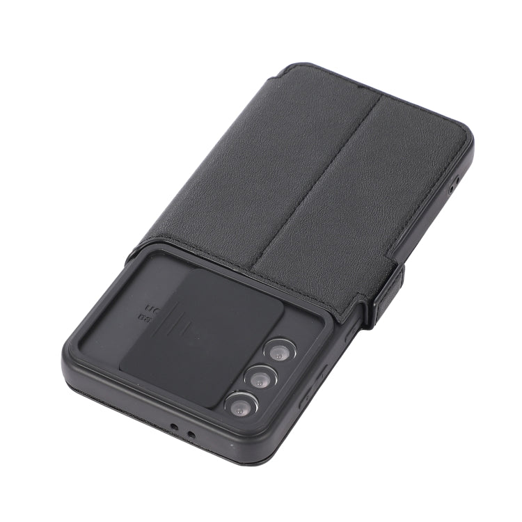 Push Window Double Buckle PU + Silicone Horizontal Flip Leather Case with Holder & Card Slot For Samsung Galaxy S21 5G