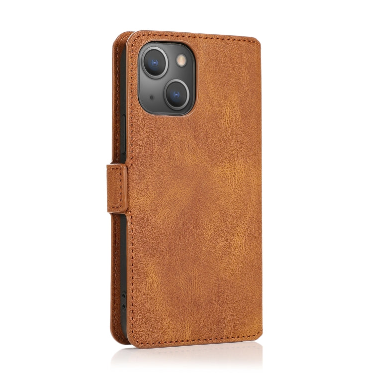 For iPhone 13 Retro Magnetic Closing Clasp Horizontal Flip Leather Case with Holder & Card Slots & Photo Frame & Wallet