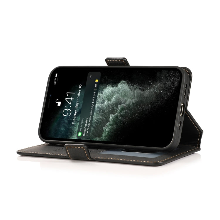 For iPhone 13 Pro Max Retro Magnetic Closing Clasp Horizontal Flip Leather Case with Holder & Card Slots & Photo Frame & Wallet